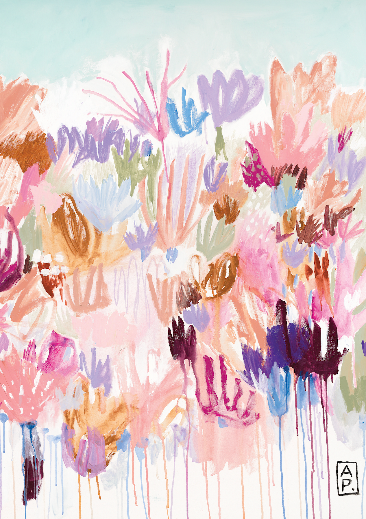 DRIPPING FLWRS paper print 42x60cm